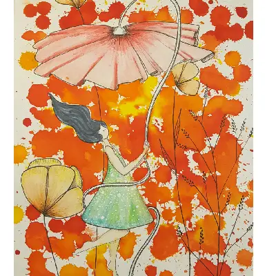 fillette coquelicot