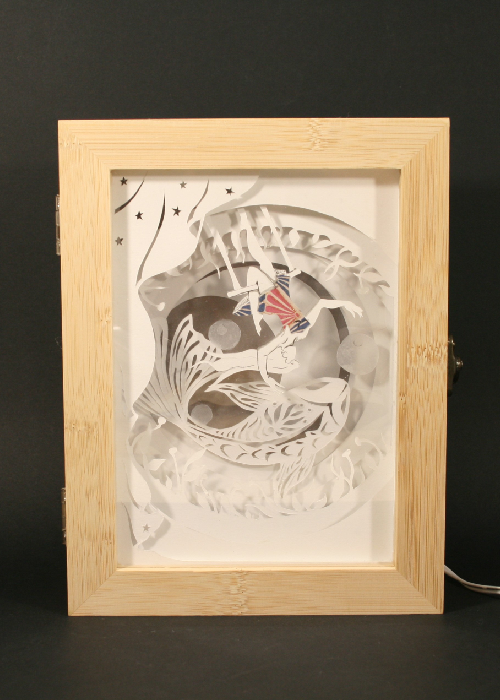 lighbox-décor-trapeziste-et-poisson