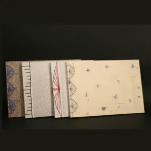 vue de plusieurs carnets réalisés en reliure japonaise