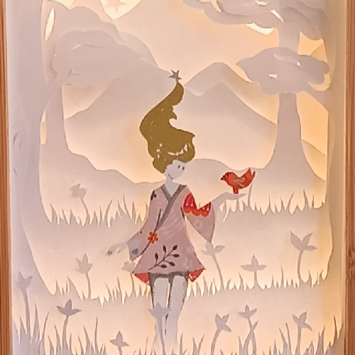 détail d'une lighbox sur mesure pour cadeau de naissance