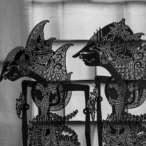 marionnette en papier découpé, pour théâtre d'ombre chinois